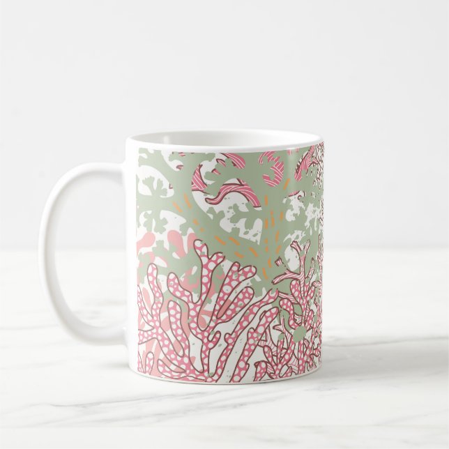 Coral Beauty: Underwater Pattern Wonderland. Kaffeetasse (Links)
