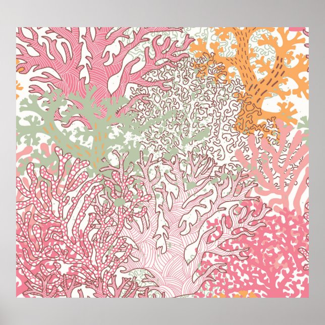 Coral Beauty: Underwater Pattern Wonderland. Poster (Vorne)