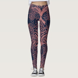 Coral Beige AI Art Leggings