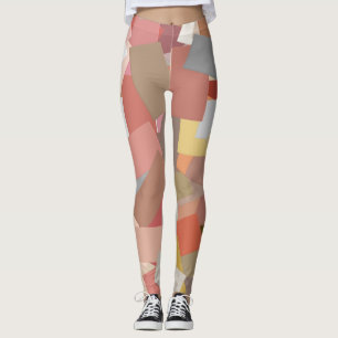 Coral Blocks Leggings