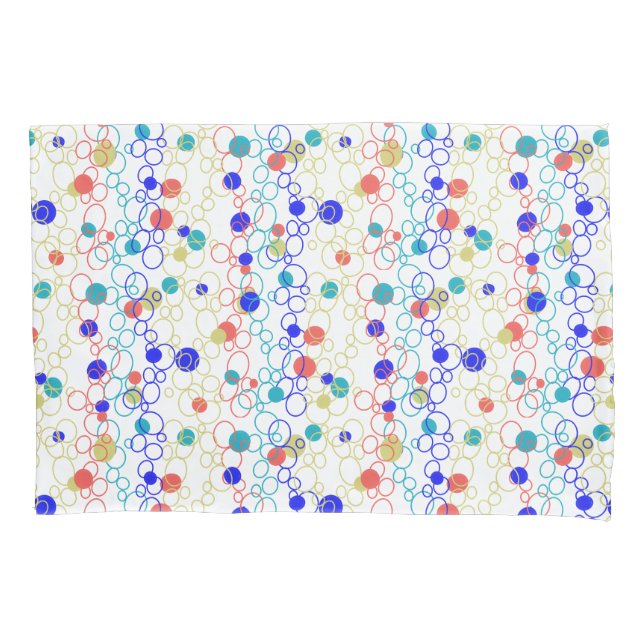 Coral Blue Aqua Lime Green Circles Dots Pillow Cas Kissenbezug (Vorderseite-Links)
