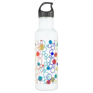 Coral Blue Aqua Lime Green Circles Punkte Edelstahlflasche