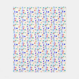 Coral Blue Aqua Lime Green Circles Punkte Fleecedecke