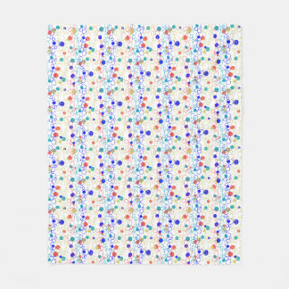 Coral Blue Aqua Lime Green Circles Punkte Fleecedecke