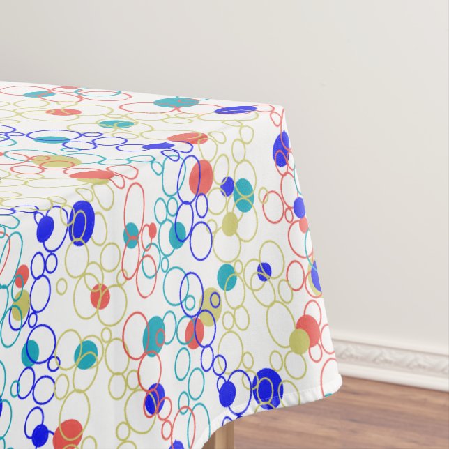 Coral Blue Aqua Lime Green Circles Punkte Tischdecke (Beispiel)