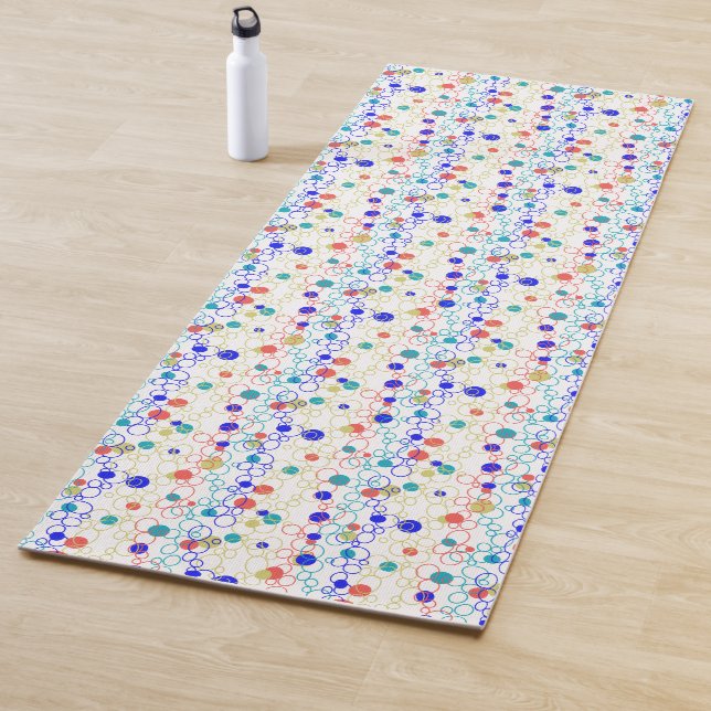 Coral Blue Aqua Lime Green Circles Punkte Yogamatte (Beispiel)