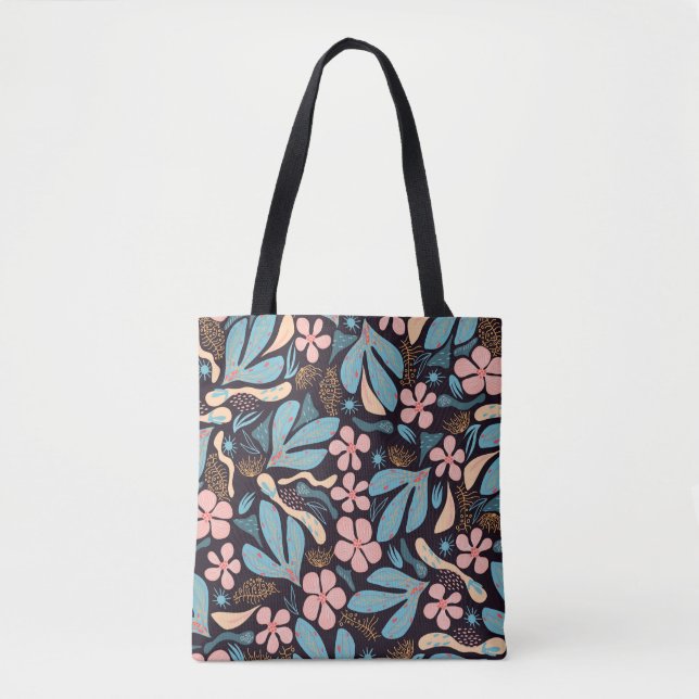 Coral Blue Floral Dark Print (Vorderseite)