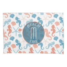 Coral Blue Nautic Monogram