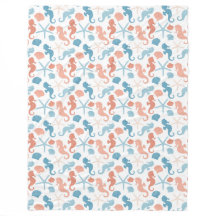 Coral Blue Nautic Pattern