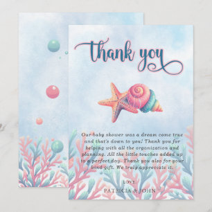 Coral Blue unter der Sea Marine Life Baby Dusche Dankeskarte