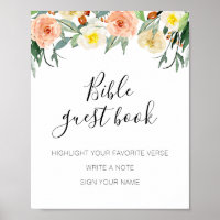 Coral Blume Bibel Gästebuch Hochzeit