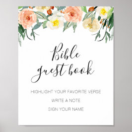 Coral Blume Bibel Gästebuch Hochzeit