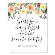 Coral Blume schätzen, wie viele Kisses Brautparty