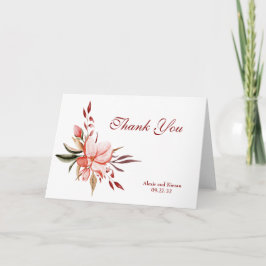 Coral & Blush Floral Vielen Dank Dankeskarte