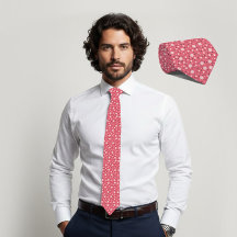 Coral Blush Sechseck- & Charcoal Dreieck Krawatte