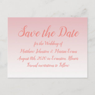 Coral Bokeh Personalisiert Save the Date Postkarte