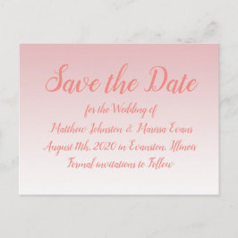 Coral Bokeh Personalisiert Save the Date Postkarte