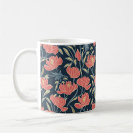 Coral Breeze Floral Kaffeetasse