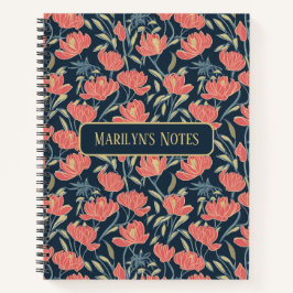 Coral Breeze Floral Personalisiert Notizbuch