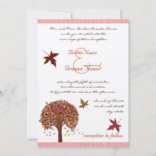 Coral Burgundy Red Limon Tree Einladung Hochzeit