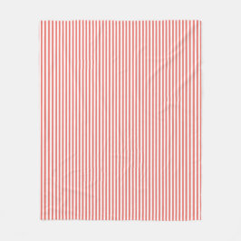 Coral Button Stripe Fleece Blanket