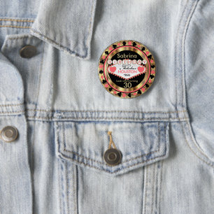 Coral Casino Chip Geburtstagsparty - DIY City & St Button