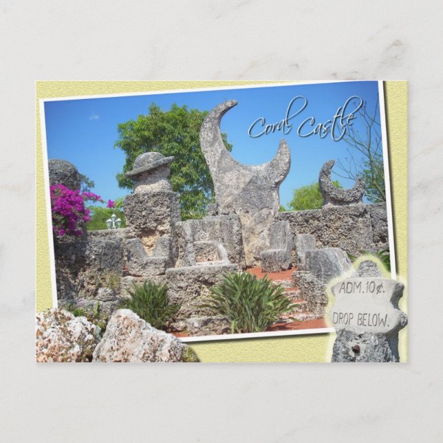 Coral Castle, Homestead, Florida Postkarte (Vorderseite)