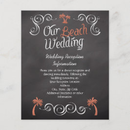 Coral Chalkboard Beach Hochzeitstich Empfang Beila