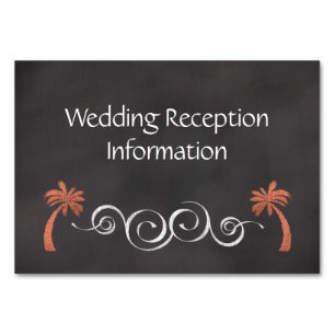 Coral Chalkboard Beach Hochzeitstich Empfang Beila Tischnummer