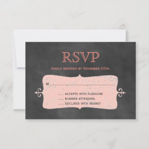 Coral Chalkboard UAWG RSVP Karte