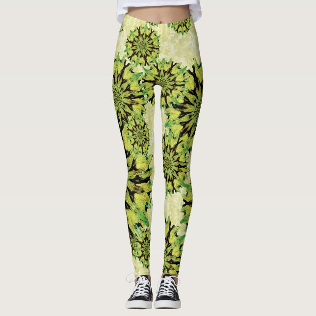 Coral Circles Tropical Green Leggings (Vorderseite)