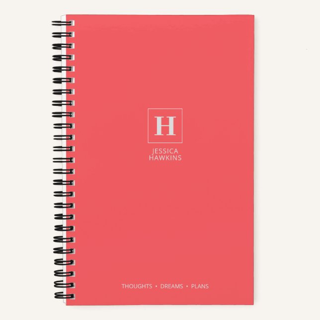 Coral Classic Monogram Notizbuch (Vorderseite)