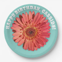 Coral Colored Gerbera Daisy Foto Mint Green