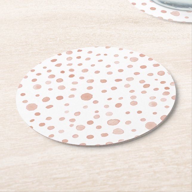 Coral Confetti Aquarell Dots Paper Untersetzer (Angewinkelt)