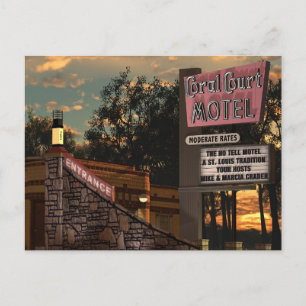 Coral Court Motel Route 66 Amerikanisches Retro Postkarte