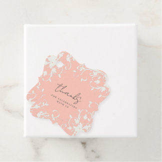 Coral & Cream Filigree Elegant Wedding Favor Tags Geschenkanhänger