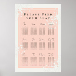 Coral & Cream Filigree Elegantes Seetabelle Poster