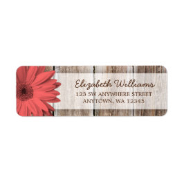 Coral Daisy Rustic Barn Wood
