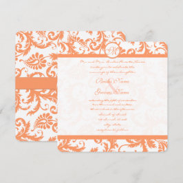 Coral Damask Einladung zur Hochzeit
