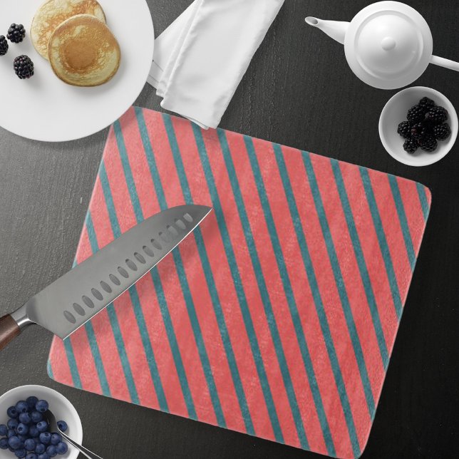Coral Diagonal Streifen Schneidebrett (Coral Diagonal Stripes Cutting Board by Looly Elzayat
)
