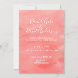 Coral Dreams Watercolor Wedding Einladung