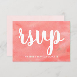 Coral Dreams Watercolor Wedding RSVP Card Einladung