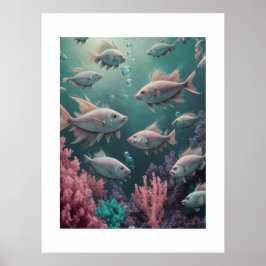 Coral Dreamscape Topped Wall Tapestory Poster