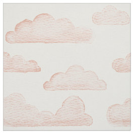 Coral Dreamtime Watercolor Wolken Stoff