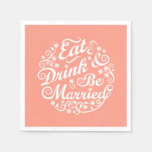 Coral Eat Drink und sei Verheirateter Papier Napki Serviette