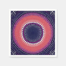 Coral, Eggplant, Magenta, Blue Kaleidoskop Dots