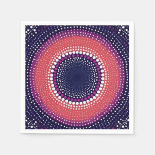 Coral, Eggplant, Magenta, Blue Kaleidoskop Dots Serviette