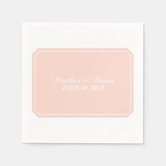 Coral einfach Elegant Paper Napkins Serviette (Vorderseite)