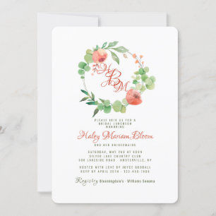 Coral Essence Bridal Luncheon Dusche Einladung