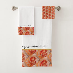 Coral Floral Christlich Scripture GOD'S MERCIES Badhandtuch Set
